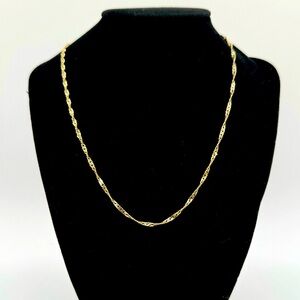DANECRAFT ITALIAN GOLD OVER STERLING 925 SINGAPORE CHAIN NECKLACE 18”